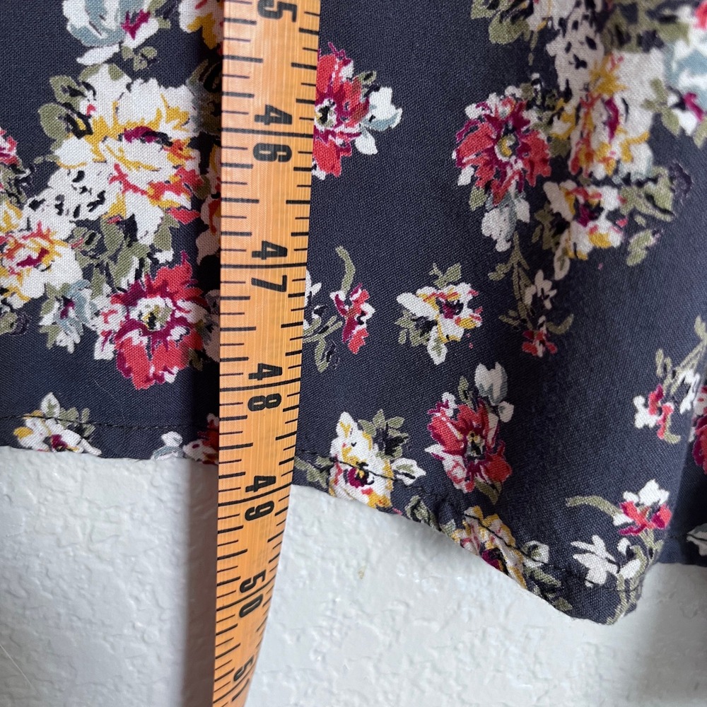 Floral Duster Kimono Womens Medium Mixed Boho‎ Patchwork Print Longline Slits - Picture 8 of 9